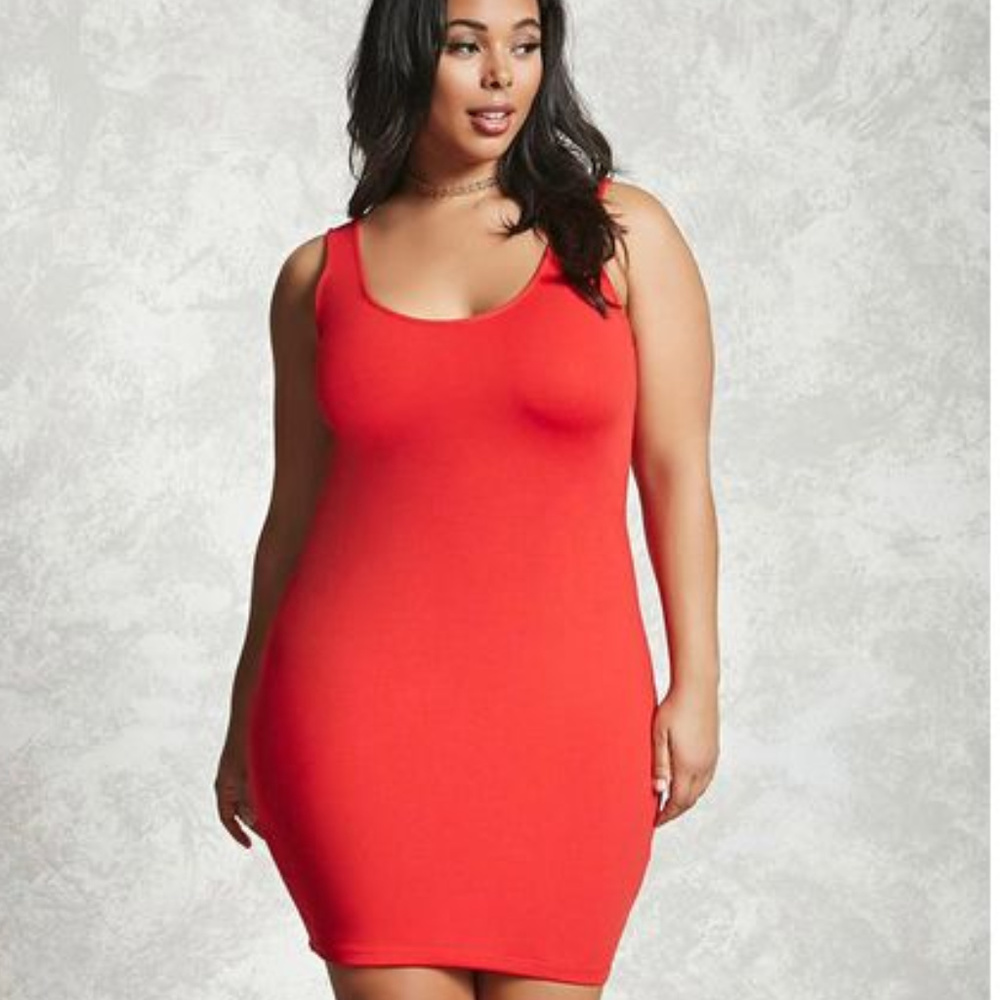 NWT Forever 21 Plus Size Red Tank Dress
